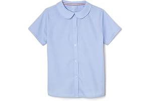 French Toast Girl's Short Sleeve Peter Pan Collar Blouse (Standard and Plus)