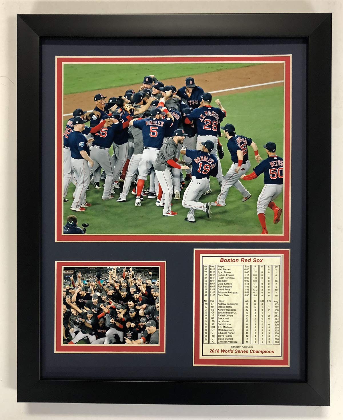 Legends Never Die MLB Boston Red Sox 2018 World Series Champions Framed Photo Collage, Celebration, 12 x 15-Inch