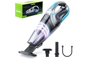 Oraimo Handheld Vacuum Rechargeable, Portable Hand Held Vacuums Cordless with Detachable Battery, Bright LED, 2 Washable Hepa Filters, Easier to Hold and Maneuver for Home Office Baseboards
