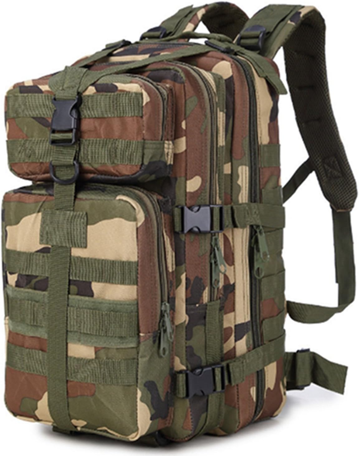 Tactical Outdoor Hiking Backpack Bag，Ailuner 3P Molle Camouflage Pack Waterproof Military Rucksacks for Travel Hike Camp Climb Outdoor Sport Trip Game Oxford Nylon Pouch. (Camouflage Green)
