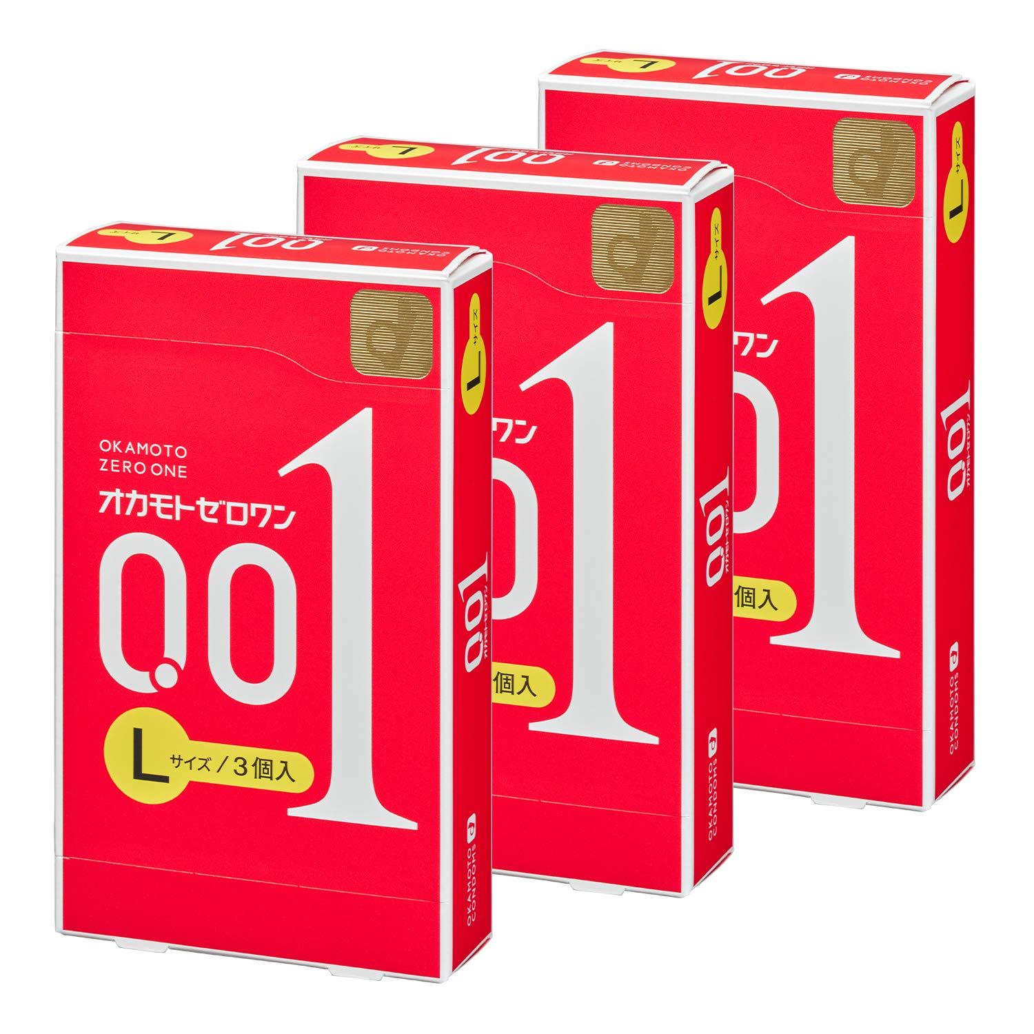 Okamoto Condoms Zero One 001 Lsize 3 Pieces × 3 packs