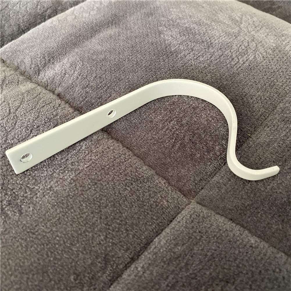 4 Pieces Metal Wall Hook Plant Hanger Bracket Decorative Iron Wall Hooks Decorative Coat Hook Metal Lantern Bracket for Hanging Baskets Lantern Artworks Home Decor Come with Screws, White - Image 3