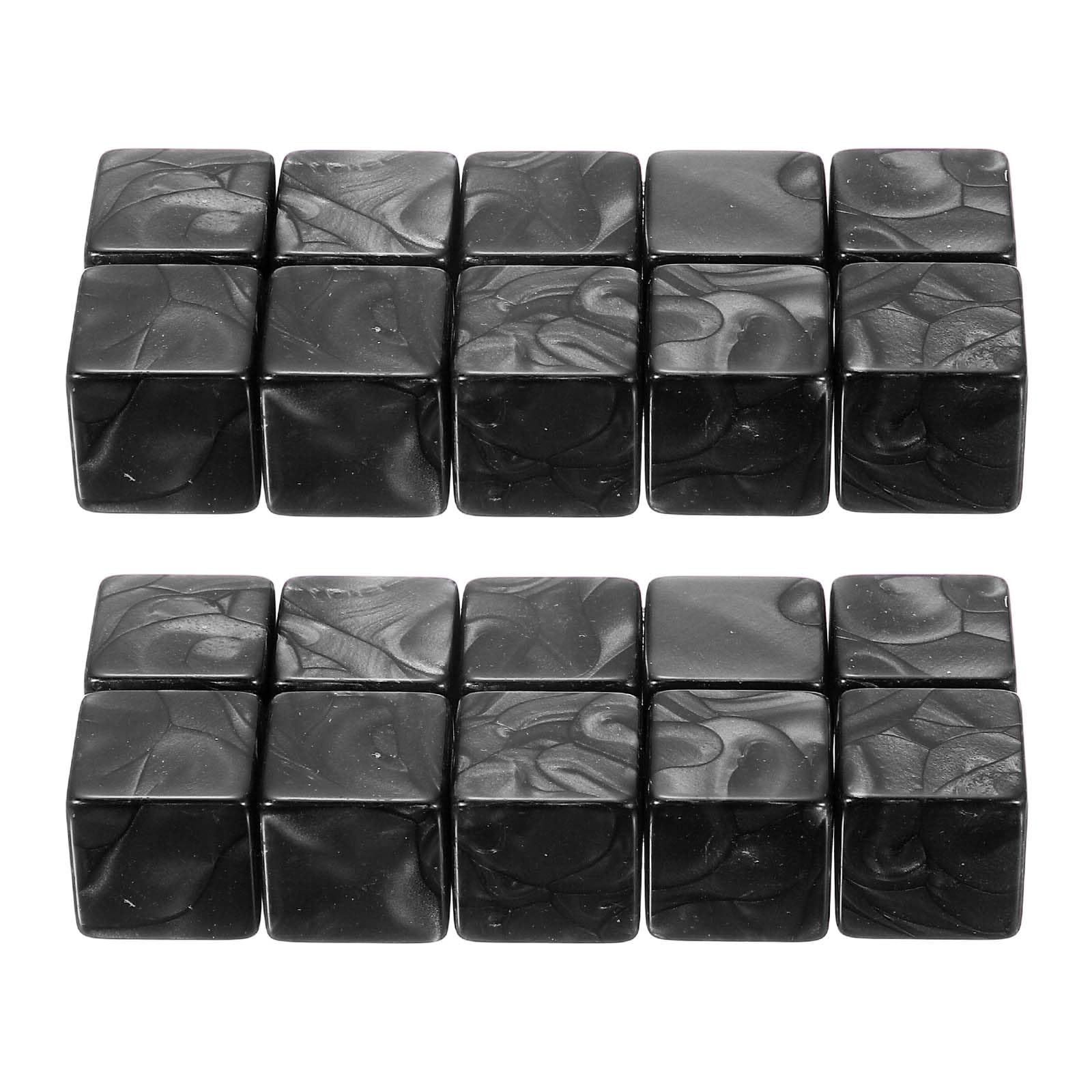 PATIKIL 16 mm Acrylic Dice Blank, 50 Pcs Standard Game Dice Square Corner with Pearl Smoothed Surface Six Sided for Board Games Teaching, Black — image 1