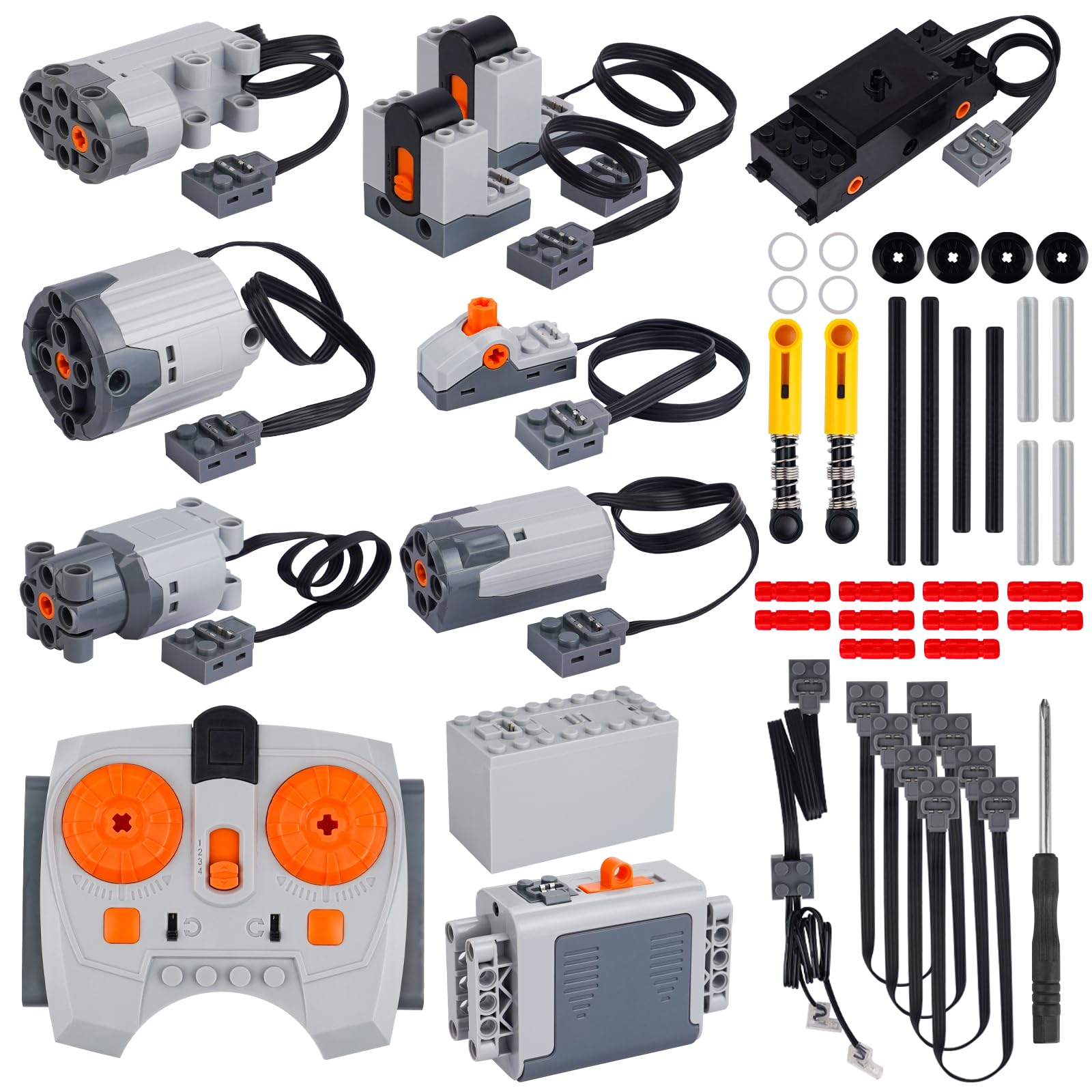 Photo 1 of 40pcs Power Function Motor Set for Lego Technic - Unleash Creativity with M, L, XL, Servo, Train Motors, Remote Control, Battery Boxes, Receivers, Light Cable, Switch, Extension Wires