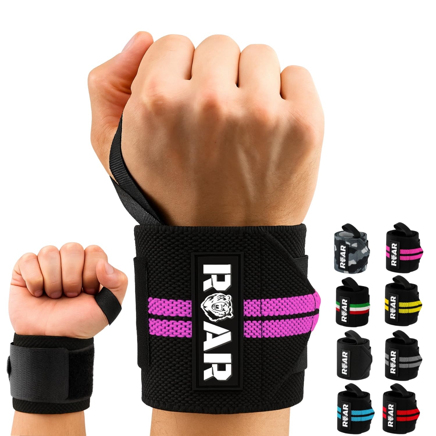 Roar® Wrist Wraps, Weight Lifting Wrist Wraps, Crossfit Wrist Wraps, Wrist Support For Weight Lifting, Powerlifting Wrist Wraps, Wrist Strap Weightlifting, Gym Wrist Wraps (Purple)