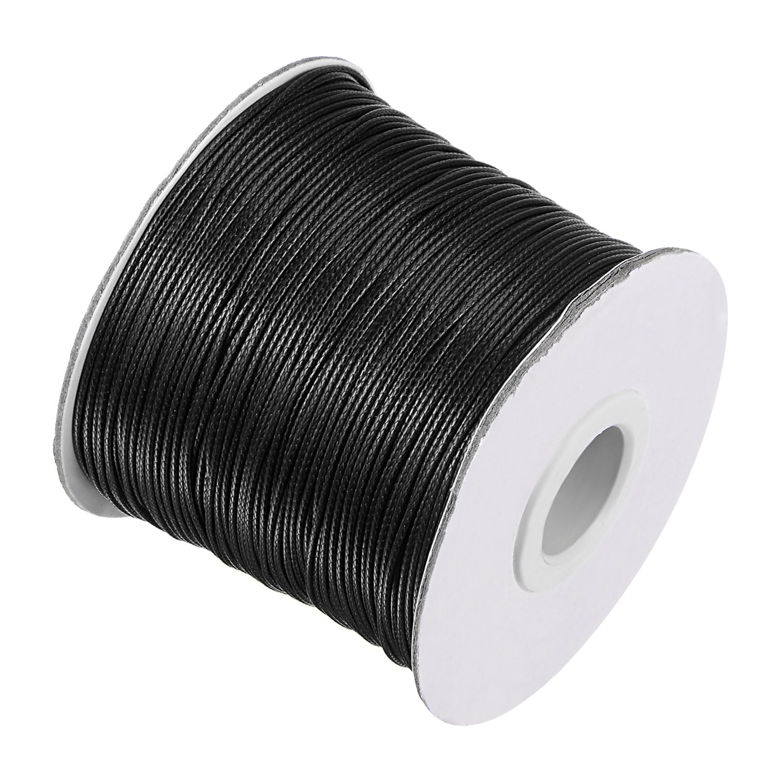 CoCud Waxed Polyester String Cord, 173 Yards 159m Length 0.8mm Dia, Soft Smooth Beading Thread Black - (Applications: for DIY Craft)