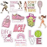 Tennis Girl Stickers| Pink Tennis Decal | Tennis Ball | Tennis Coach Gifts | Sport Stickers | Sport Gifts | Tennis Rackets Decorations for Waterbottle,Laptop,Phone