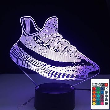 3d Illusionslampe Led Nachtlicht Turnschuhe Schuhe Form Beruhrungssensor Steuerung Yeezy Boost Schuhe Child Present Table Lamp 7 Bunt Mit Fernbedienung Amazon De Baby