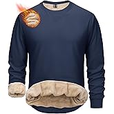 MAGCOMSEN Men's Sweatshirt Crewneck Thermal Sherpa Lined Sweatshirts Warm Winter Casual Tops
