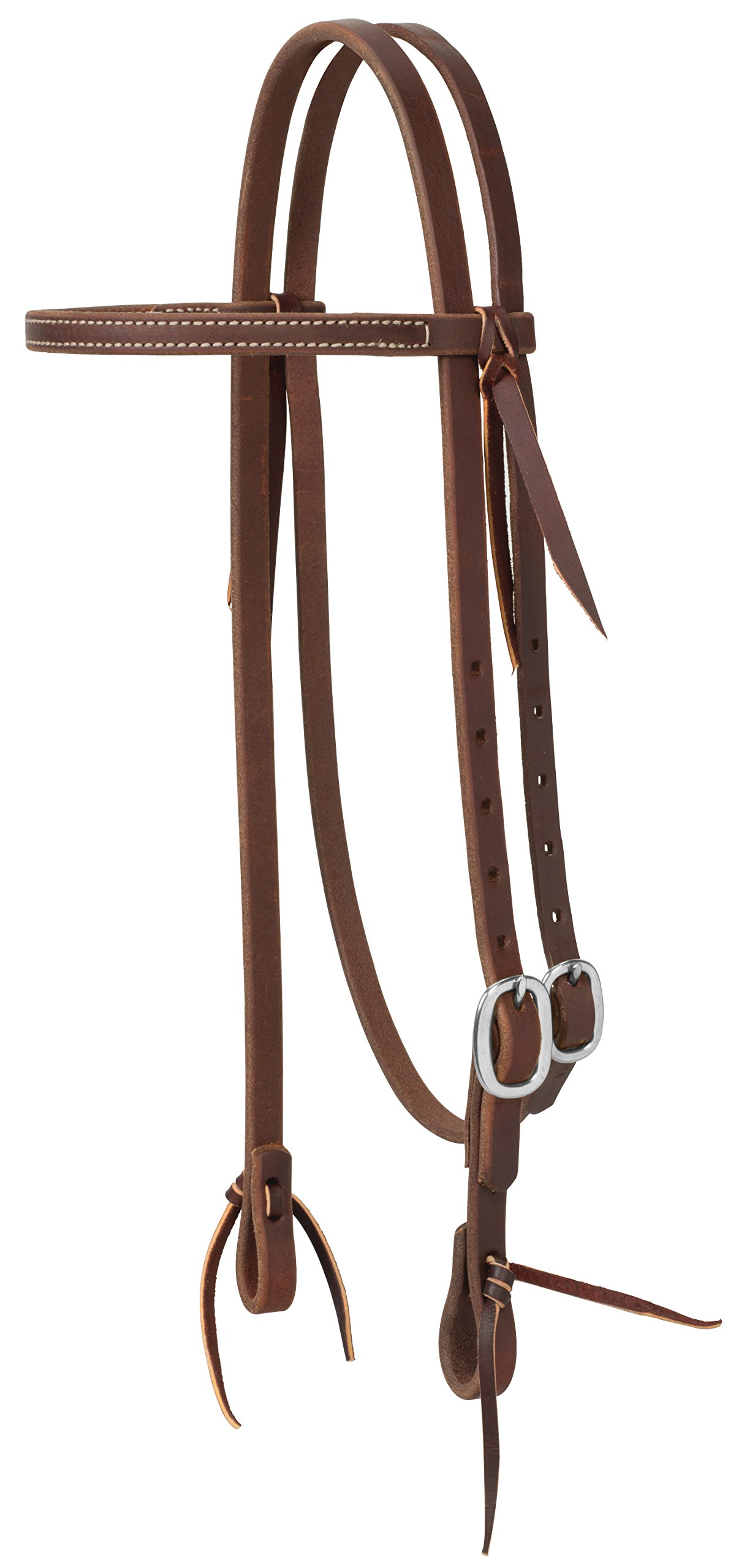 Weaver Leather Working Tack Straight Browband Stainless Steel Single Buckle Headstall, Oiled Canyon Rose, 5/8"