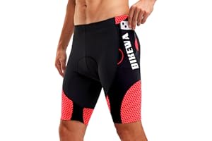 Bikewa Men's Bike Shorts 4D Padded Biking Road Cycling Bicycle Pants Biker Shorts for Men Zipper Pockets