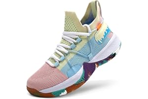 ASHION Mens Basketball Shoes Lightweight Breathable Sneakers Anti Slip Sports Shoes for Running Walking Mid Top Sneakers