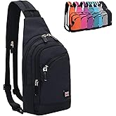 Peicees Small Sling Bag for Women Mens Convertible Crossbody Backpack Shoulder Chest Daypack with Zipper Strap for Hiking