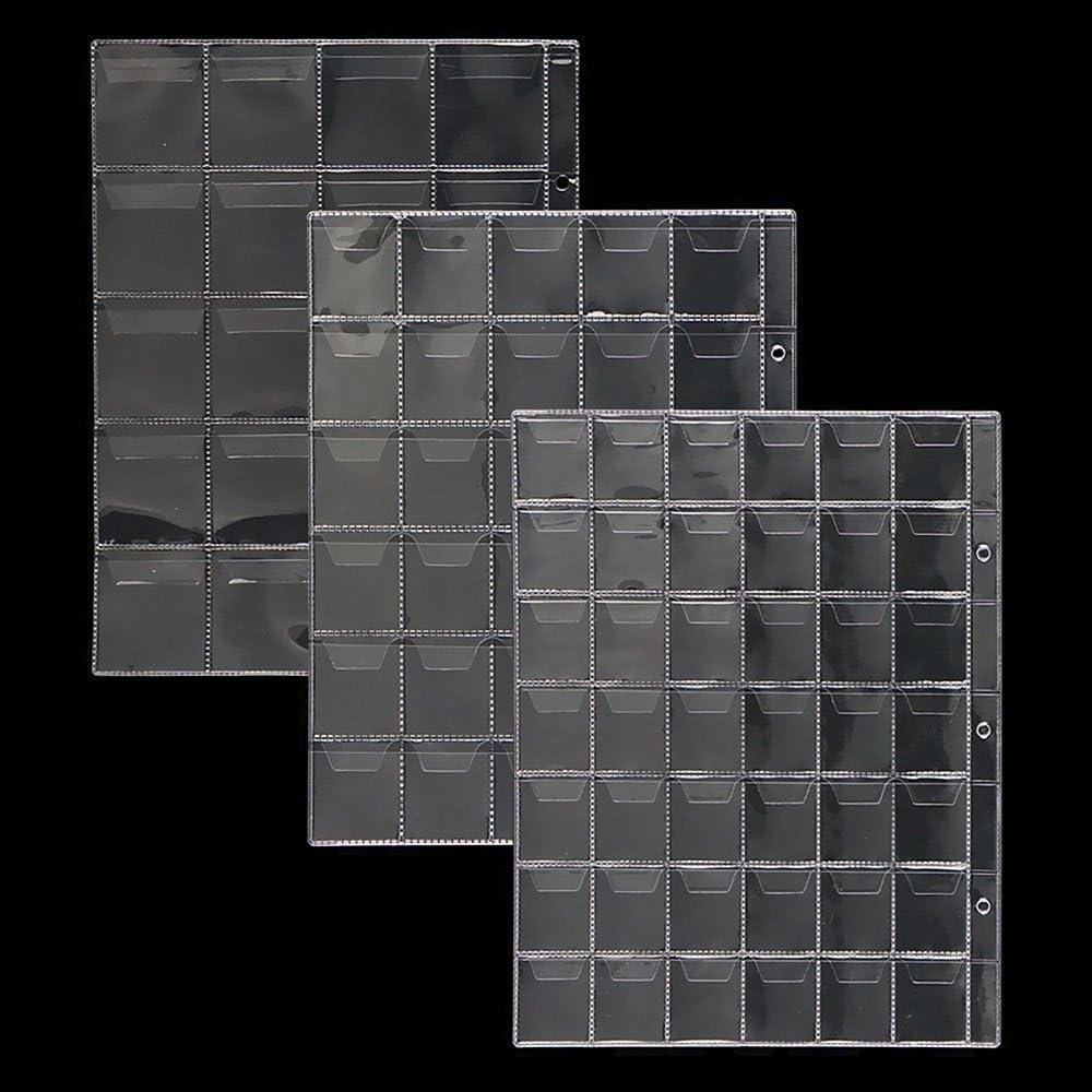 Clear Plastic Coin Pocket Page Protectors Coin Collection Holders