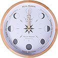 Tabic Planeteco Moon Master - Precision Lunar Phase Wall Clock - Accurate Moon Tracking & Easy-to-Read Dial for Lunar Cycle - Stylish Round Moon Phase Clock - Celestial Home Decor - Natural Stain