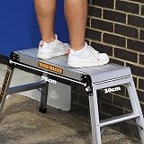 TOUGH MASTER Aluminium Work Platform Foldable Step Ladder 76x30CM Indoor Outdoor view 3