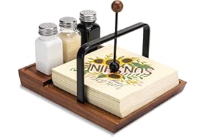 Black Wooden Napkin Holder, Multifunctional Farmhouse Napkin Holder, Versatile Napkin Holder for Table, Kitchen, Outdoor Use,