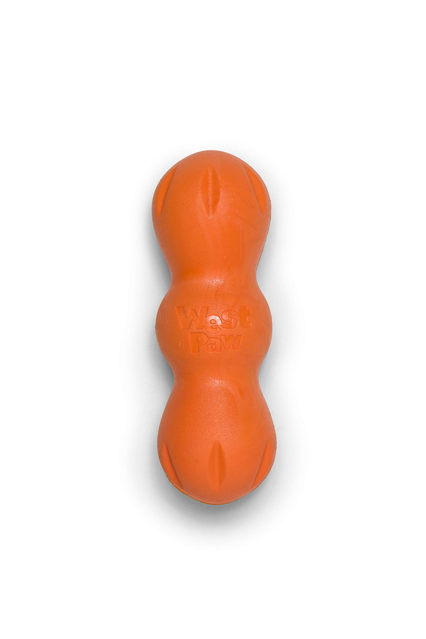 West Paw Zogoflex Rumpus Dog Chew Toy for Aggressive Chewers, Small Tangerine