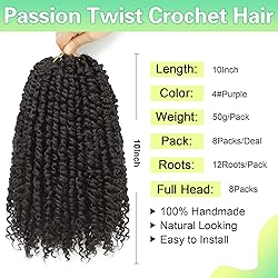 Ameli Passion Twist Crochet Hair 10Inch Passion