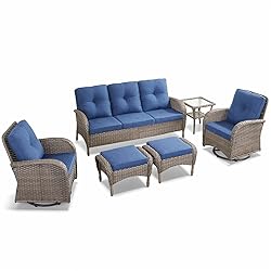 HUMMUH 6 Pieces Outdoor Patio Furniture-PE Rattan