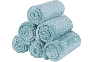 BVAGSS 6 Pack Small Dog Blanket, Super Soft Warm Pet Cover Blankets, Wheat Ears Print Puppy Fleece Flannel Blanket for Small Medium Dogs and Cats MW003