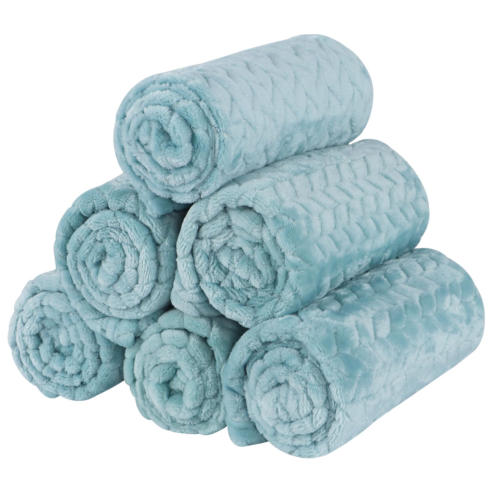 BVAGSS 6 Pack Small Dog Blanket, Super Soft Warm Pet Cover Blankets, Puppy Fleece Flannel Blanket for Small Medium Dogs Cats XH075 (104 x 76 cm, Green Wheat Ears)