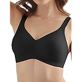 COMFELIE Seamless Wireless T-Shirt Bra for Women One-Piece No Padding No Underwire Full Coverage Underarm & Back Smoothing