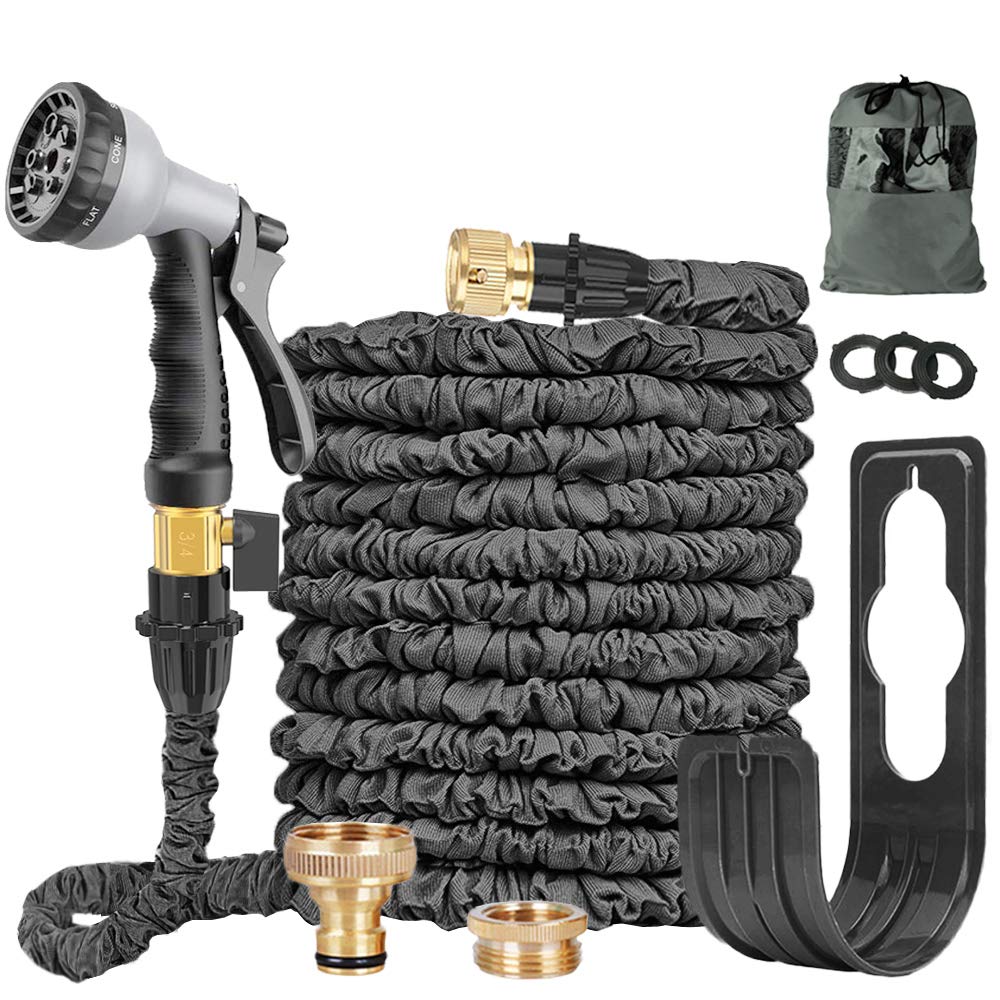 Liwison Expandable Garden Hose Pipe Upgrade 3-Layer Latex CoreFlexible Water Hose No Kink Anti-Leakage Gardening Hose For Patio,Lawn,Garden (Black 100FT)