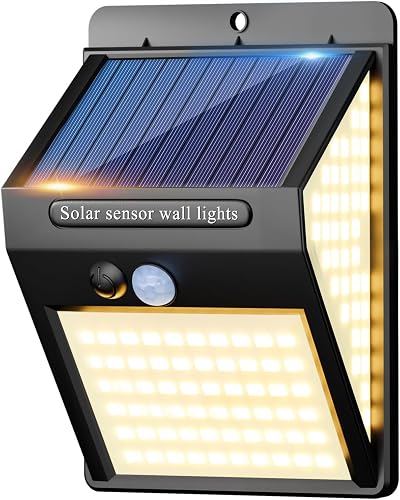 litogo 140LED Solar Security Lights Outdoor 270 Wide Angle Waterproof