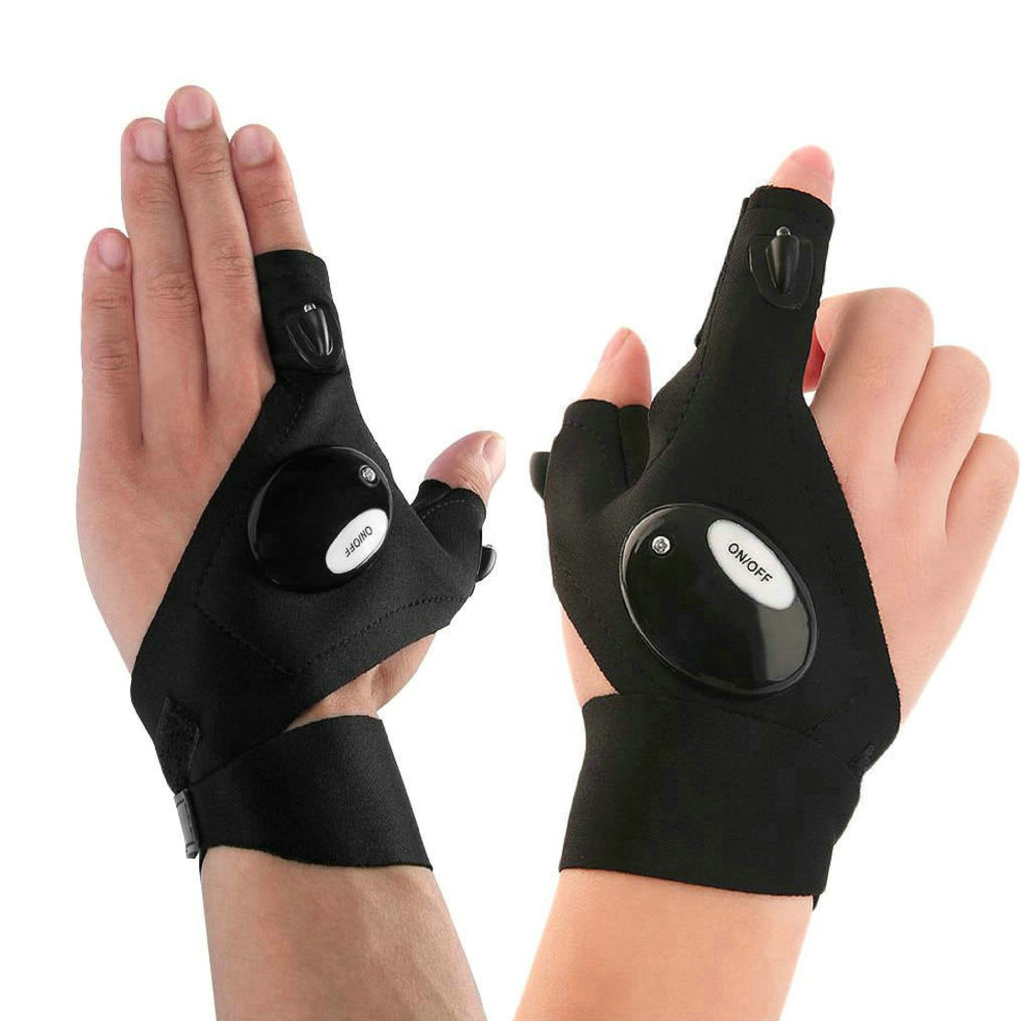 GuDoQi Flashlight Gloves - Outdoor Fishing & Work Gloves with Light for Repairing, Working in Darkness Places, Fishing, Camping and Hiking