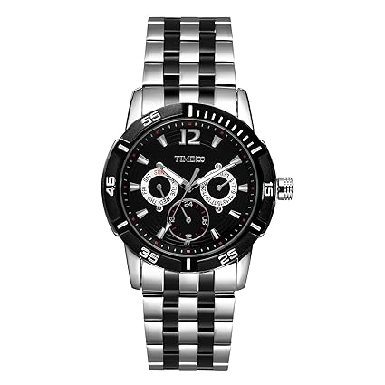 Time100 Fashion Multifunction Chronograph Steel Business Mens Quartz Watches #W50311G.02A