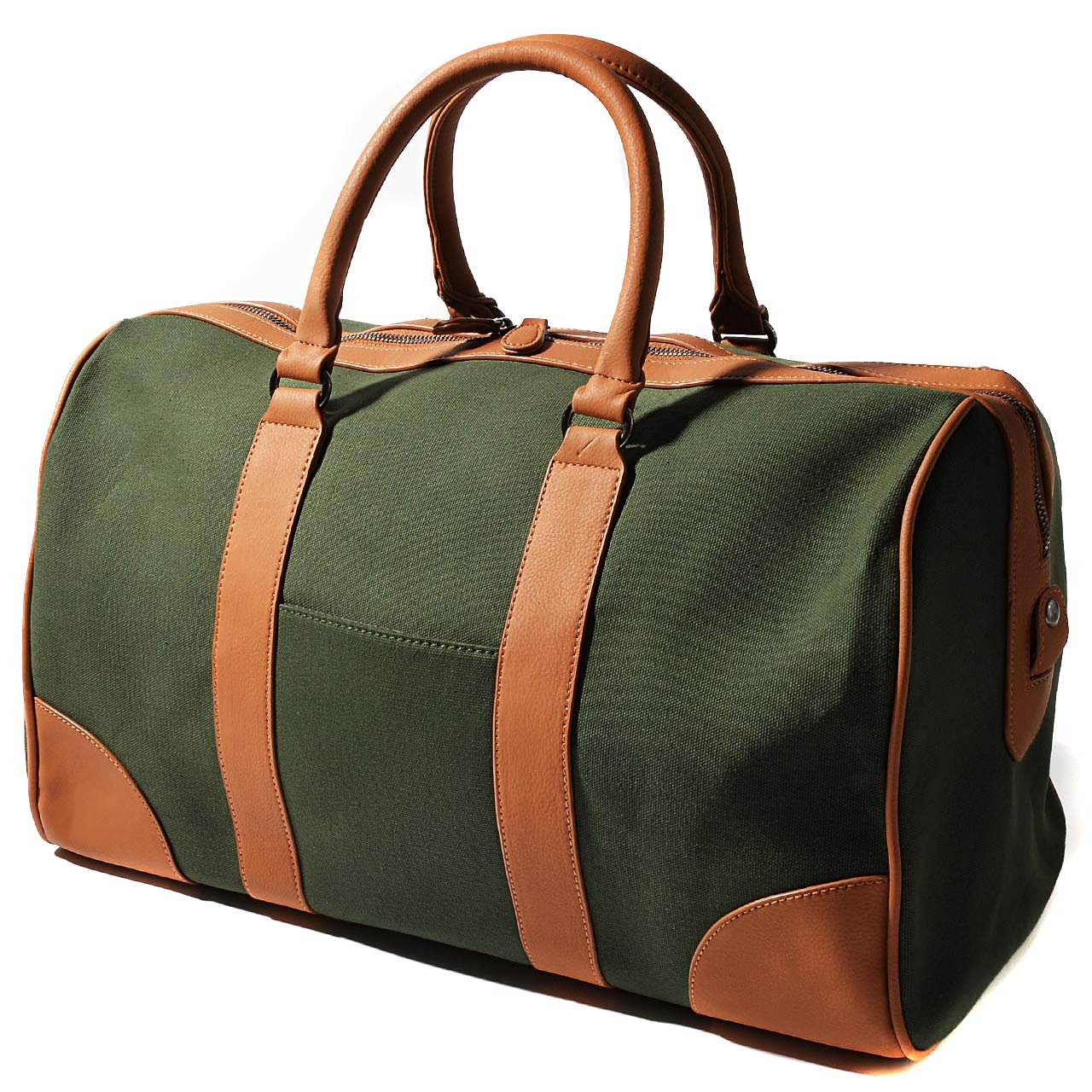 カーキ×キャメル F 大容量 キャンバス ボストンバッグ ボストンバック ショルダーバッグ ショルダーバック 旅行バッグ レザー 2泊 2泊3日 メンズ レディース ゴルフ プレゼント ギフト 父の日 就職祝い 10037-100-134h