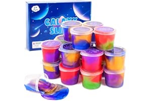 DAIZIKUAI Kids Party Favors Slime Putty, 16 Pack Galaxy Slime Bulk, Slime Kit for Girls & Boys 10-12, Valentine's Day Gifts, Birthday Gifts, Easter Basket Stuffers for Kids