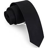 GUSLESON 2.4" (6cm) Solid Color Slim Tie Skinny Necktie for Men
