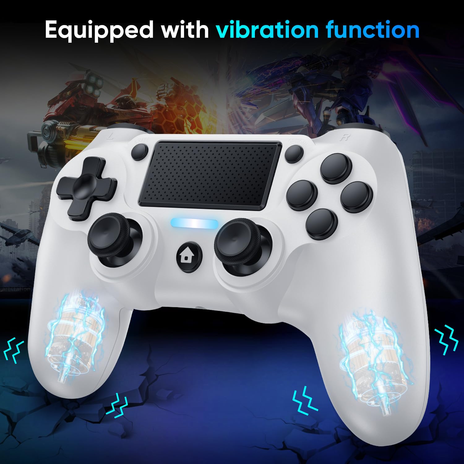Matbip 2 Pack wireless controller for P4, wireless P4 controller with dual vibration, Turbo, type-c port (Black and White) Radio