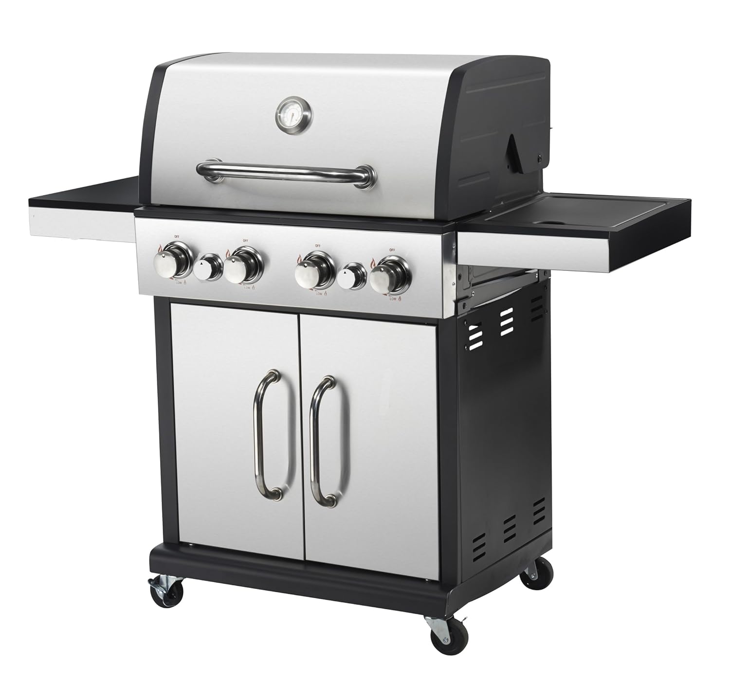 4 Burner Gas BBQ Grill with Infrared Back Burner for Rotisserie A33A24