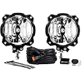 KC HiLiTES 91303 Gravity LED Pro6 Single SAE/ECE Driving Beam with Wiring Harness and Illuminated LED Light Switch - Pair Pack System