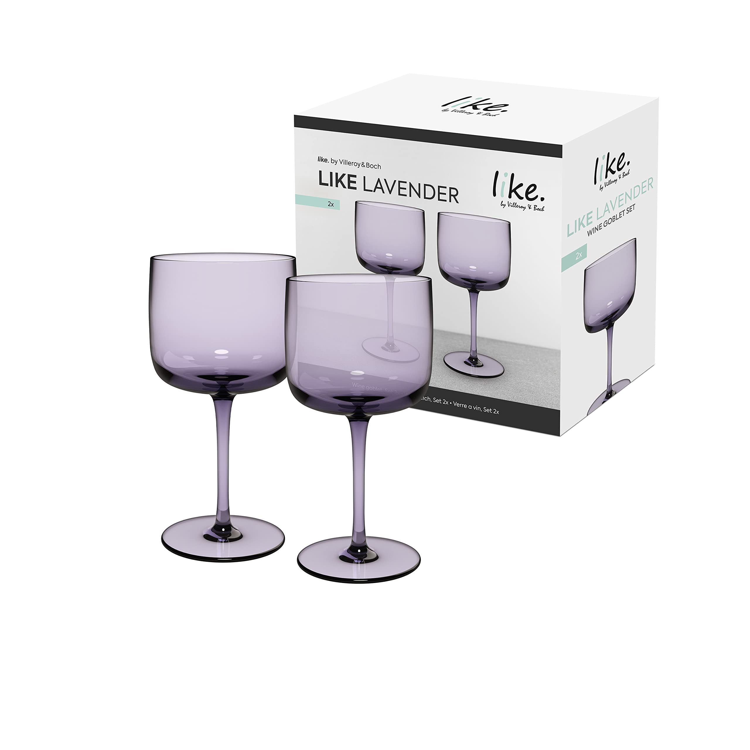 Villeroy & Boch - Like Lavender Wine Goblet Set 2 pces, Coloured Glass Purple, Capacity 270 ml