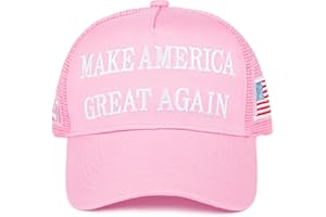 Hiwelove Trump Hat MAGA Hats Trump 2024 45-47 Make America Great Again Slogan with USA Flag Adjustable Baseball Cap Mesh-Back