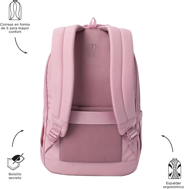 - Mochila para portátil de 15,4 polegadas, modelo Steif ino, capacidade 21 l, compartimento para tablets de 10", bolso para garrafa, alça de mala, encosto ergonómico, tiras em S, cor Keepsake Lilas.