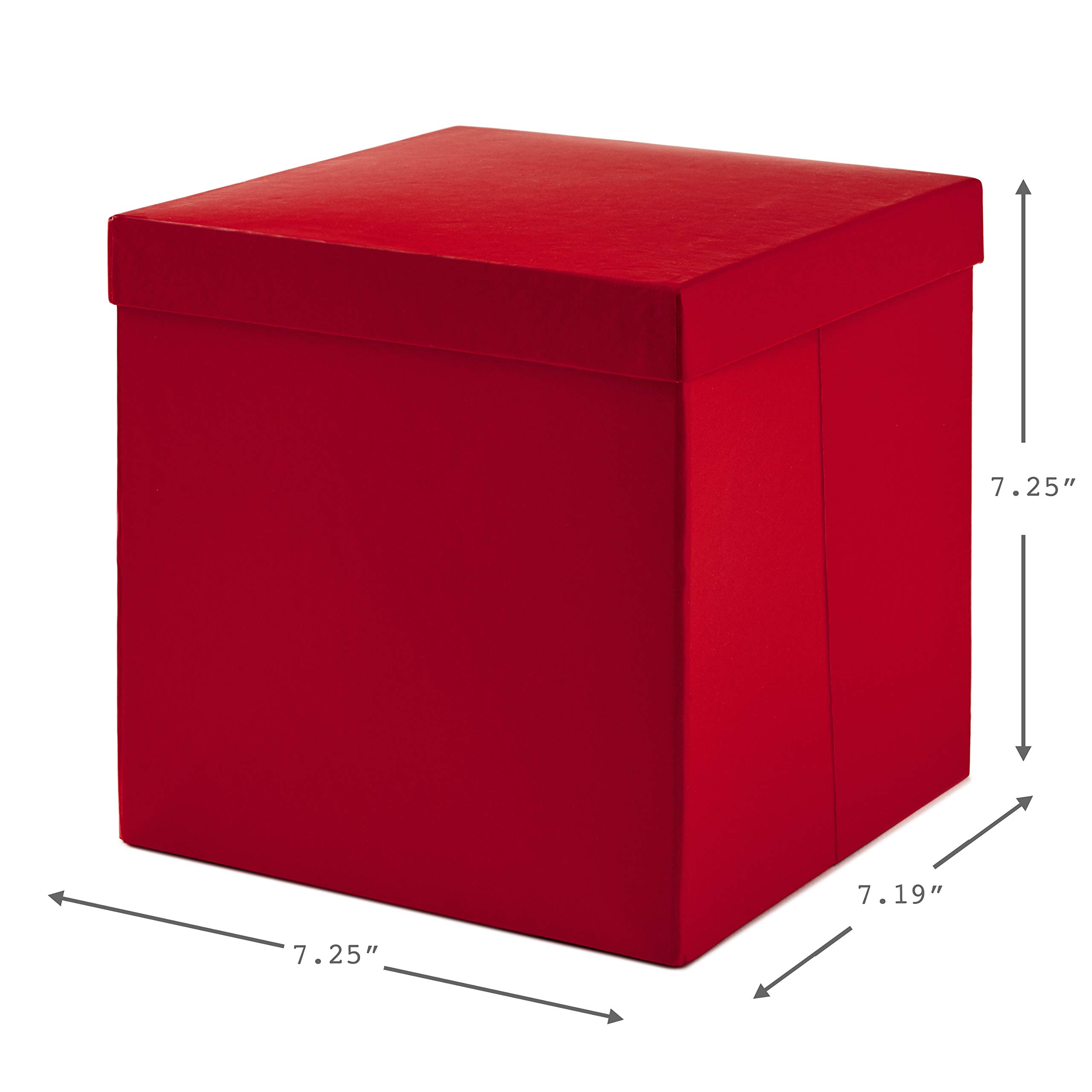 Hallmark Medium Gift Box with Lid and Shredded Paper Fill (Red 7 inch Box) for Birthdays, Graduations, Anniversaries, Christmas, Valentine's Day, All Occasion