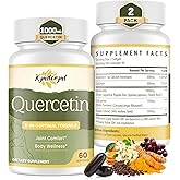 Quercetin Supplement 1000mg Softgels – Joint Health Supplement for Mobility, Flexibility & Antioxidant Boost with Turmeric, Grape Seed Extract & Non-Acidic Vitamin C – 60 Vegan Softgels – 2Pack
