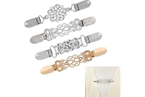 LxcshLjx 4Pcs Retro Cardigan Collar Clips, Vintage Shawl Clips, Sweater Collar Duck Mouth, Scarf Brooch, Double Cardigan, Dre