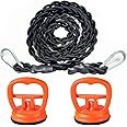 Bungee Cord Clothesline,Tri-Braided Cord Clothes Line,Portable Travel Clothesline Laundry Clothesline (with 2 Strong Suction Cups) for Home,Camping,Travel,Indoor or Outdoor Use - No hanger hook needed