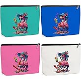 4 Pack Beach Summer Whimsical Bird Flamingo Gifts Makeup Bag, Travel Essentials Cosmetic Bags for Women Teacher Sister Girl Trip, Travel Toiletry Bag for Graduation Birthday Christmas Weekend Vacation