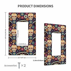 Moslion Floral Skull 1 Gang Outlet Covers Halloween