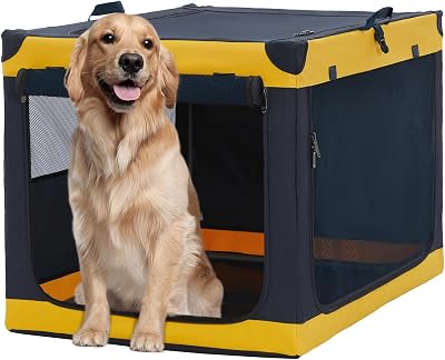 A 4 Pet Dog Travel Crate Large Foldable Soft Crate with Lockable Zipper