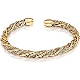 ceres paris 18K Gold-Plated Twisted Cuff Bracelet for Women – Elegant and Trendy Jewelry for Women, Tarnish-Resistant Gold Plated Bracelet, Perfect Jewelry Gifts for Women.