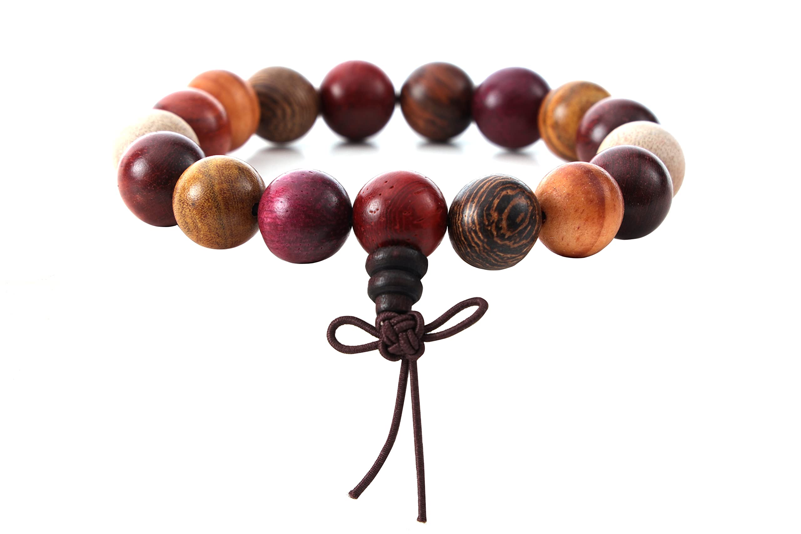 Eigso 12MM Wooden Beads Stretch Bracelets for Buddhist Prayer Mala Beads Wristlets for Man Woman