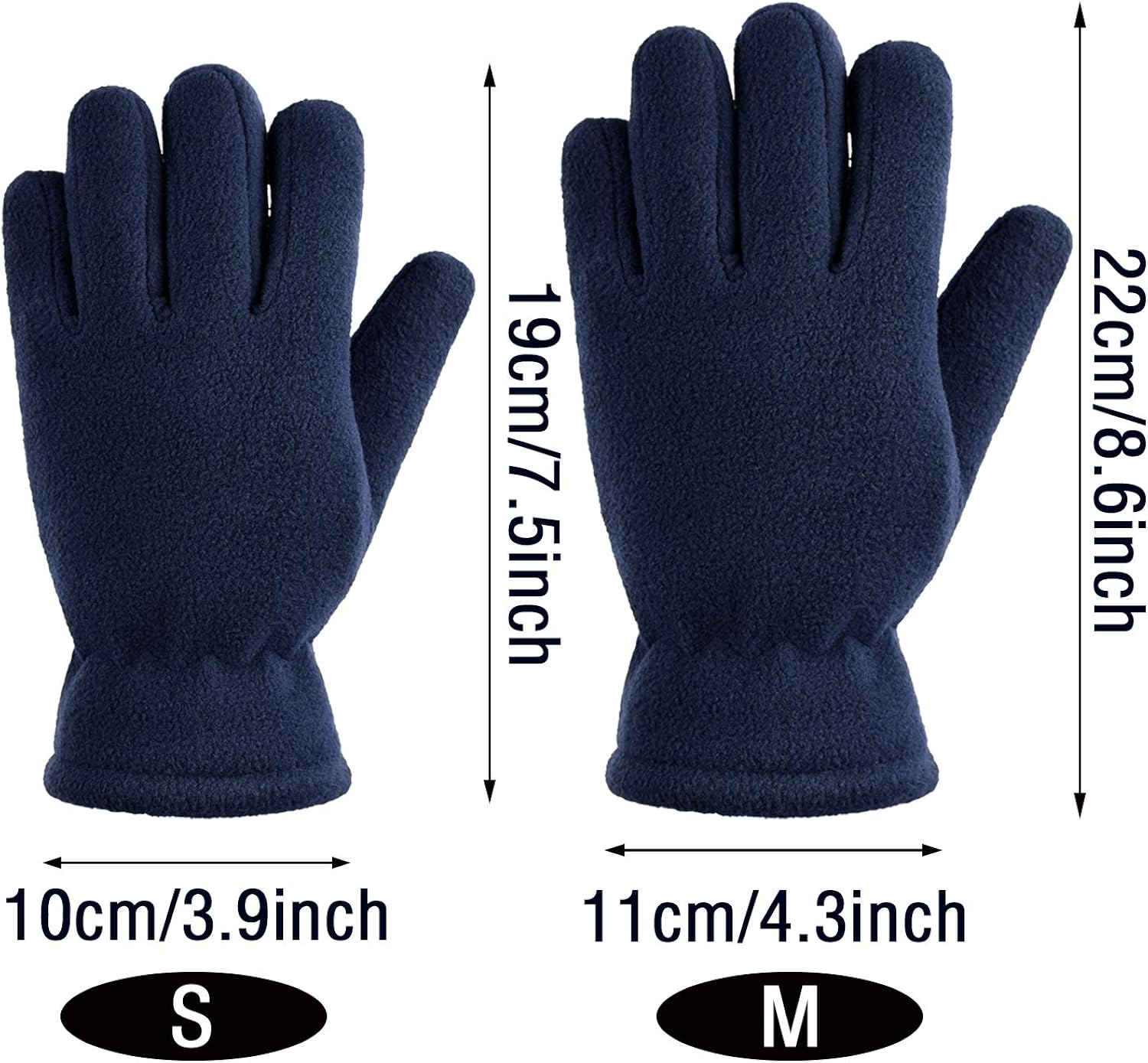 3 Pairs Kids Fleece Gloves Full Fingers Gloves Winter Soft Warm Gloves for Boys Girls Outdoors Activities Supplies: Clothing